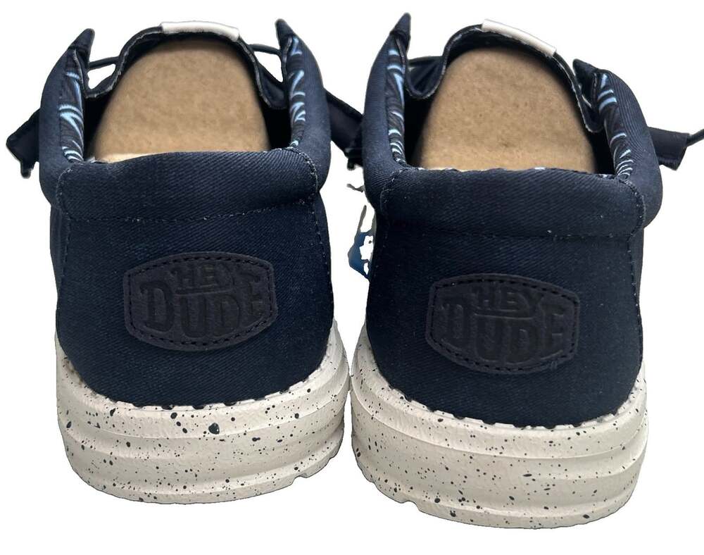 Hey Dude Wally Stretch Canvas Navy Blue Men's US 11 EU 44 UK 10 40700-410 NEW - Picture 4 of 10